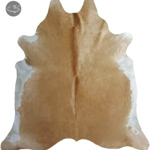 100% Genuine Palomino Beige and White Cowhide Rug – Modern Style Animal Skin Rug & Floor Carpet for Living