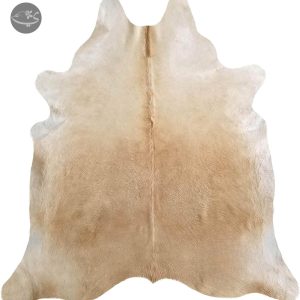 100% Genuine Champagne Cowhide Rug – Modern Style Animal Skin Rug & Floor Carpet for Living Room,