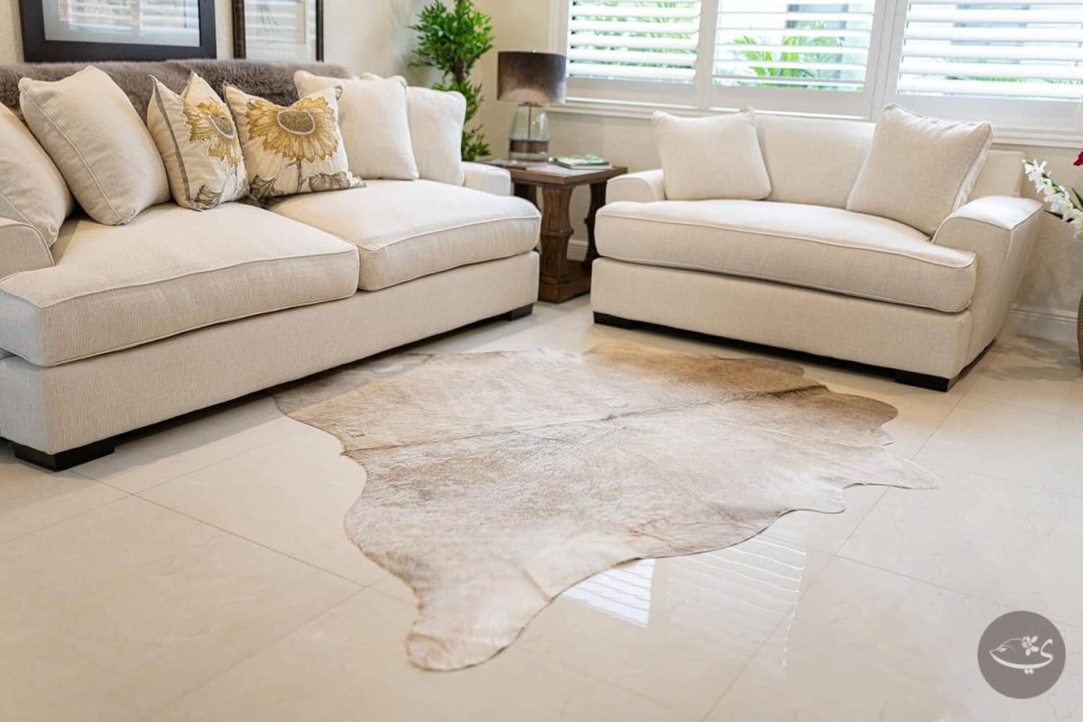 100% Genuine Champagne Cowhide Rug – Modern Style Animal Skin Rug & Floor Carpet for Living - Image 2