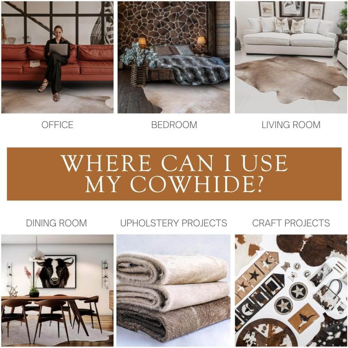 100% Genuine Champagne Cowhide Rug – Modern Style Animal Skin Rug & Floor Carpet for Living - Image 4